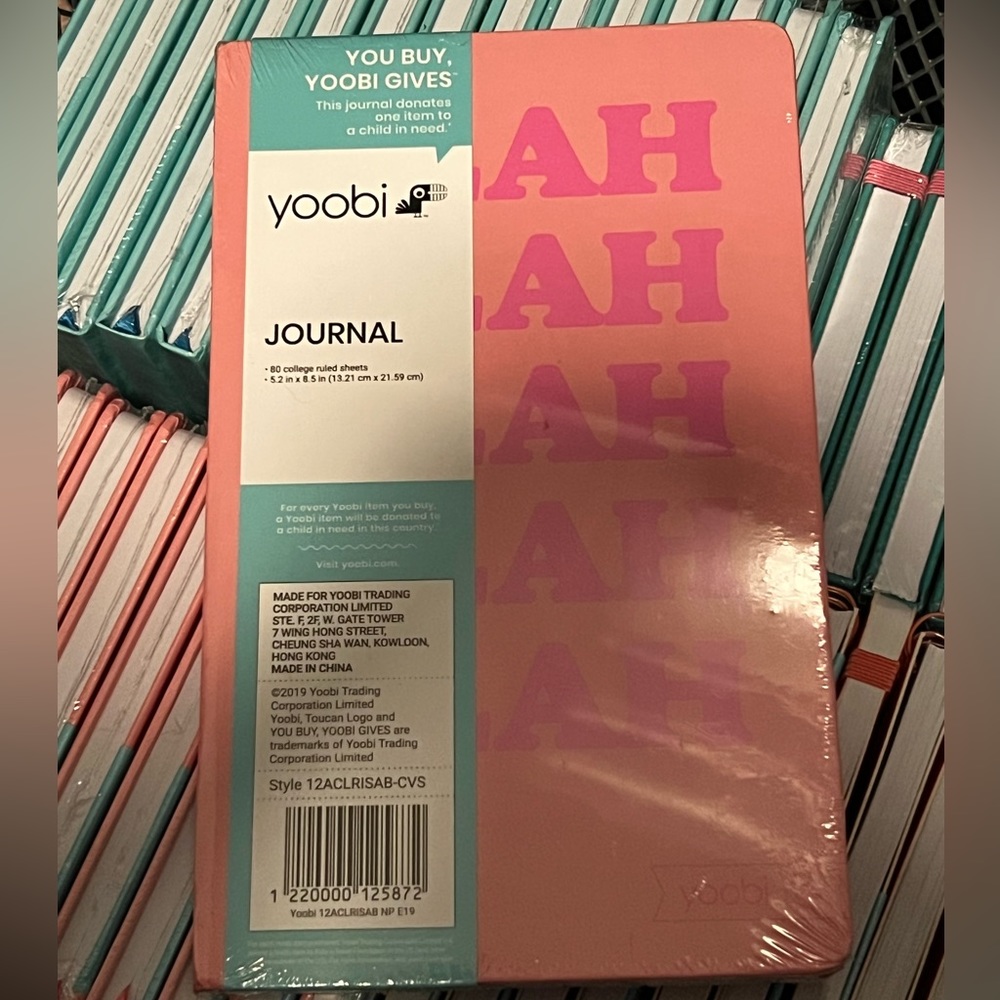 Pink blah blah blah journal college ruled